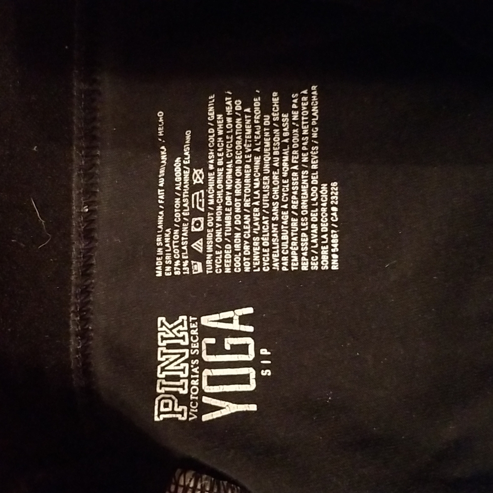 Pink Victoria's Secret Yoga Pants, Black W Gray White lower section Size S/P - Picture 2 of 4